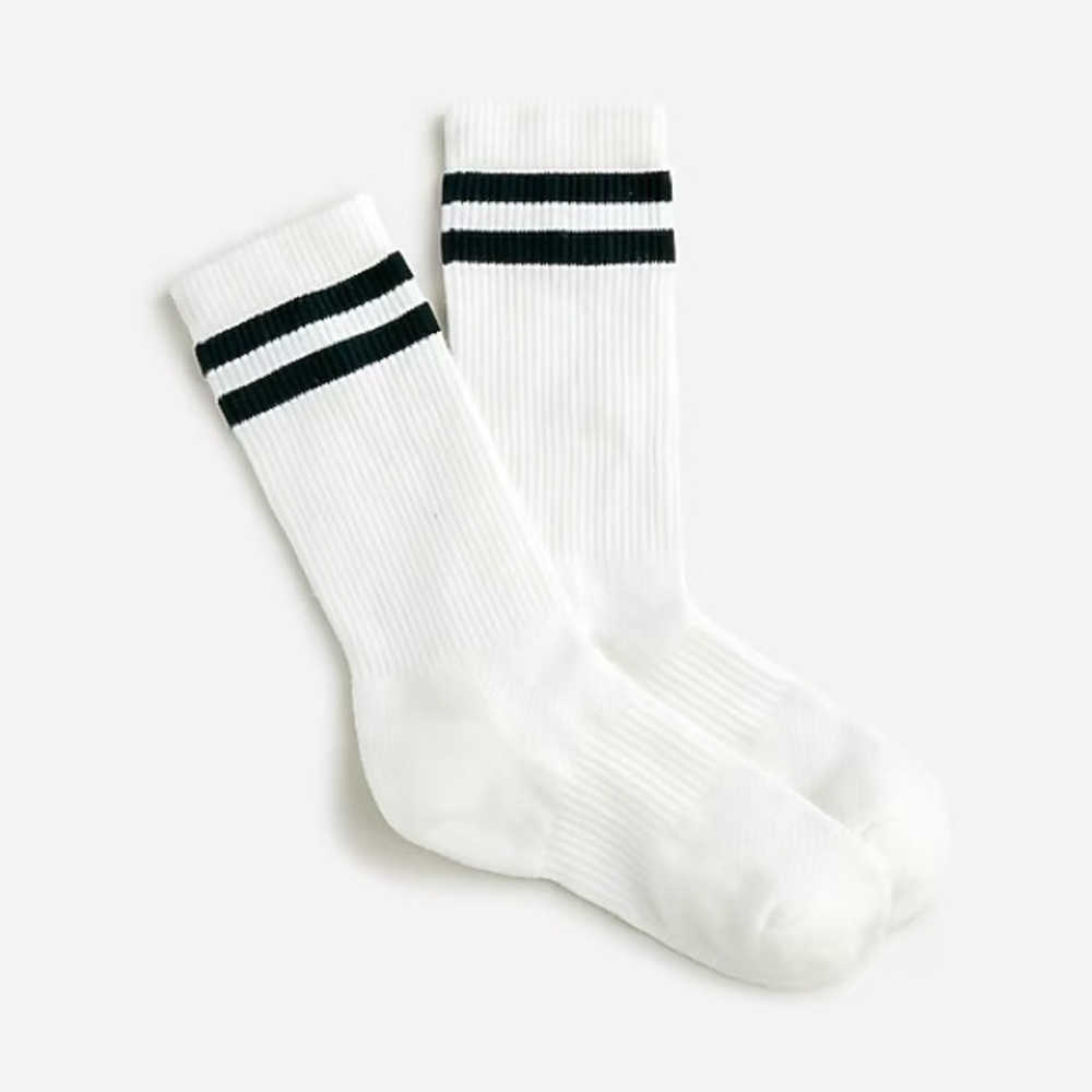Tracksmith X J. Crew merino wool-blend tube socks in White / Scarab